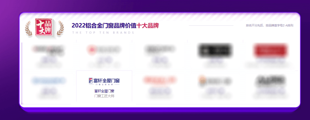 富軒門窗蟬聯華騰杯鋁合金門窗十佳品牌、鋁合金門窗價值十大品牌